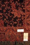 Floral Paisley Pashmina Scarf in Black and Red
