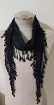 Black Long Fringe Lace Fashion Scarf - 69