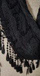 Black Long Fringe Lace Fashion Scarf - 69