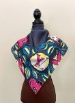 Louis Vuitton Silk Scarf - Gray Pink Floral