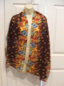 Brown Floral Print Long Wrap Shawl Scarf