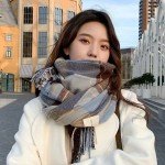 Chic Classic Plaid Cashmere Scarf for Women