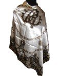 Ivory & Brown Exotic Fashion Scarf 35x35
