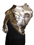 Ivory & Brown Exotic Fashion Scarf 35x35