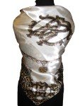 Ivory & Brown Exotic Fashion Scarf 35x35
