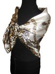 Ivory & Brown Exotic Fashion Scarf 35x35