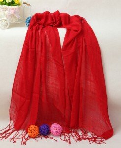 Cozy Cotton Linen Tassel Fringe Long Scarf