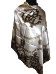 Ivory & Brown Exotic Fashion Scarf 35x35