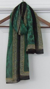 Leopard Print Chiffon Silk Scarf for Women