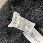 Chic Black Chenille Scarf with Fringe Trim