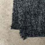 Chic Black Chenille Scarf with Fringe Trim