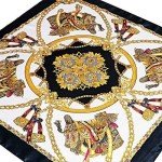 Patterned Large Silk-Like Square Scarf for Women