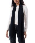 Cozy Black Fringe Scarf for Women by Style & Co