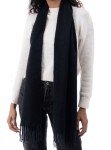 Women’s Solid Black Fringe-Trim Scarf by Style & Co