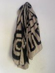 Geometric Print Square Scarf in Beige & Black