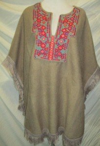 Cozy Embroidered Winter Poncho Wrap for Women