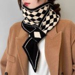 Chic Cashmere Knitted Long Skinny Scarf for Women