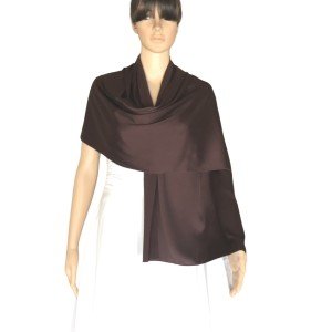 Elegant Brown Silk Wrap Scarf for Women