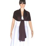 Elegant Brown Silk Wrap Scarf for Women