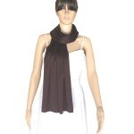Elegant Brown Silk Wrap Scarf for Women