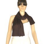 Elegant Brown Silk Wrap Scarf for Women