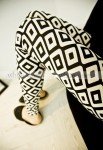 Skinny Black and White Stretchy Fashion Leggings