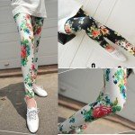 Floral Print Stretchy Slim Women's Leggings