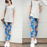 Floral Print Stretchy Slim Women's Leggings