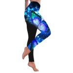 High-Waist Butterfly Print Yoga Pants for Women