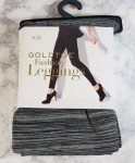 Goldtoe Women's Gray Striped Fashion Leggings, Small