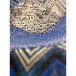 Blue Printed Straight Leg Ankle Fashion Leggings