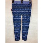Blue Printed Straight Leg Ankle Fashion Leggings