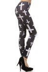 Women's Cross Print Fashion Leggings in S, M, L