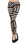 Women’s Multi-Stripe Leggings in Taupe or White