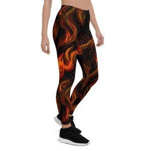 Girl on Fire Fire Flames Leggings for Women