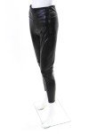 Ginasy Women's Black Faux Leather Slip-On Leggings