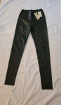 Black Faux Leather Full Length Leggings - X-Small