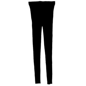 High Waisted Ribbed Black Stretch Leggings for Women