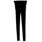 High Waisted Ribbed Black Stretch Leggings for Women