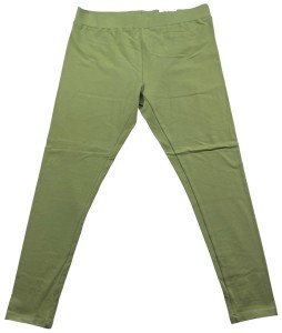 Soft Cotton Green Pull-On Leggings for Women