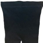 High Waisted Ribbed Black Stretch Leggings for Women