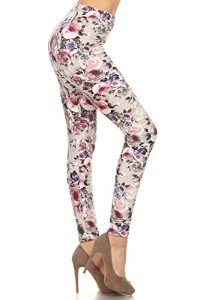 Floral & Space Print High-Waisted Leggings for Women