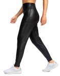 High Waisted Faux Leather Women’s Joggers with Pockets