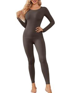 Ekouaer Women's Thermal Long Johns and Pajama Set