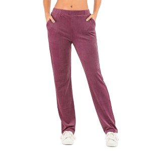 Cozy Velvet Elastic Waist Casual Sweatpants for Women