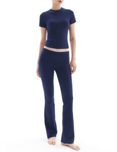 PUMIEY Women's Lounge Set: Short Sleeve & Leggings