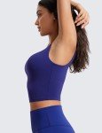 Square Neck Longline Sports Bra in Larkspur Blue