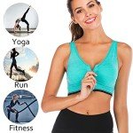 FLORATA Women's Seamless Zip Front Sports Bra