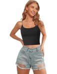 Women's Summer Crop Tank Top with Built-In Bra