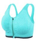 FLORATA Women's Seamless Zip Front Sports Bra